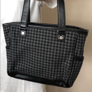 Thirty-One Black Fabric Leather Crossbody Purse